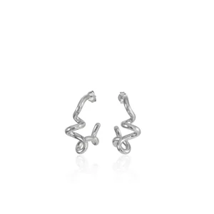 Pendientes Originales | LINEARGENT Pendientes originales de plata diseño aro tirabuzón