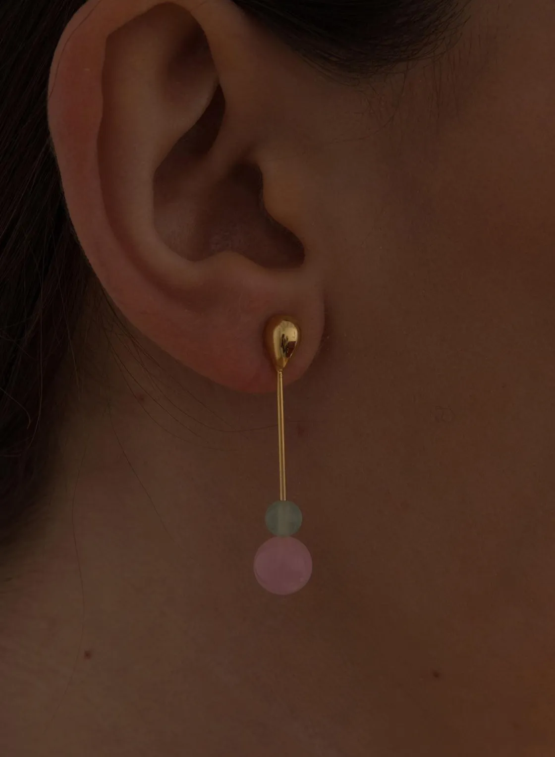 Pendientes Originales | LINEARGENT Pendientes originales de plata diseño con piedras de colores baño en oro