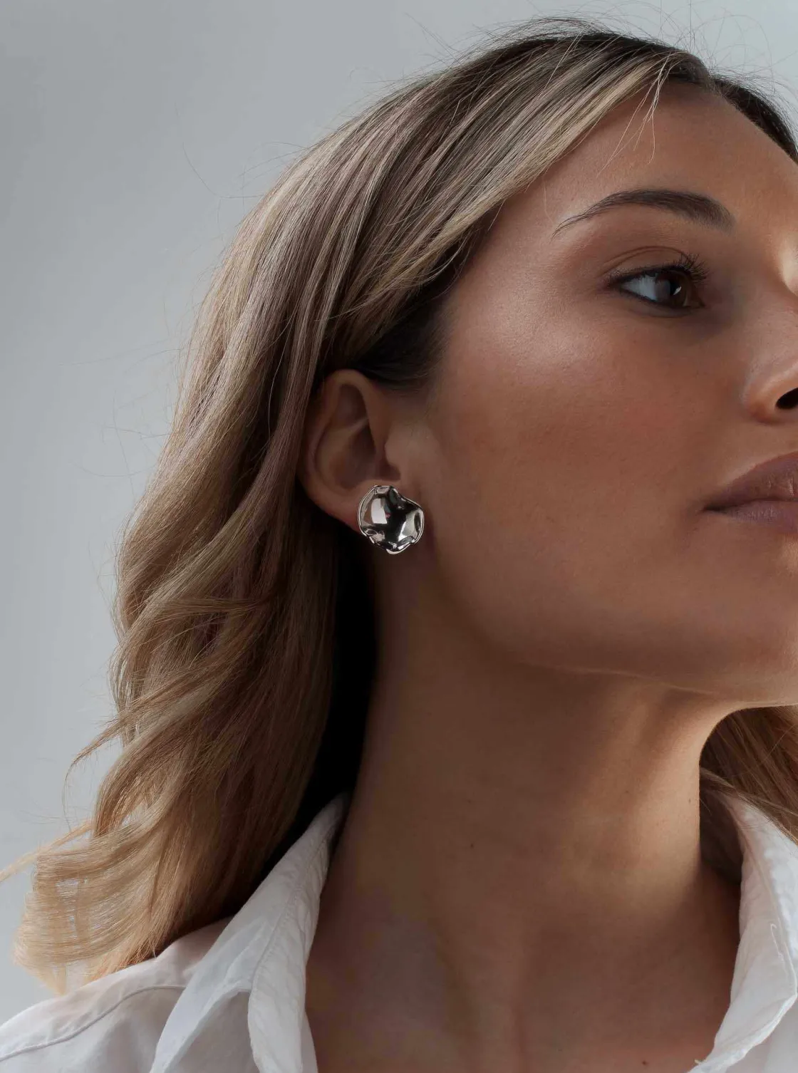 Pendientes Originales | LINEARGENT Pendientes originales de plata diseño convexo