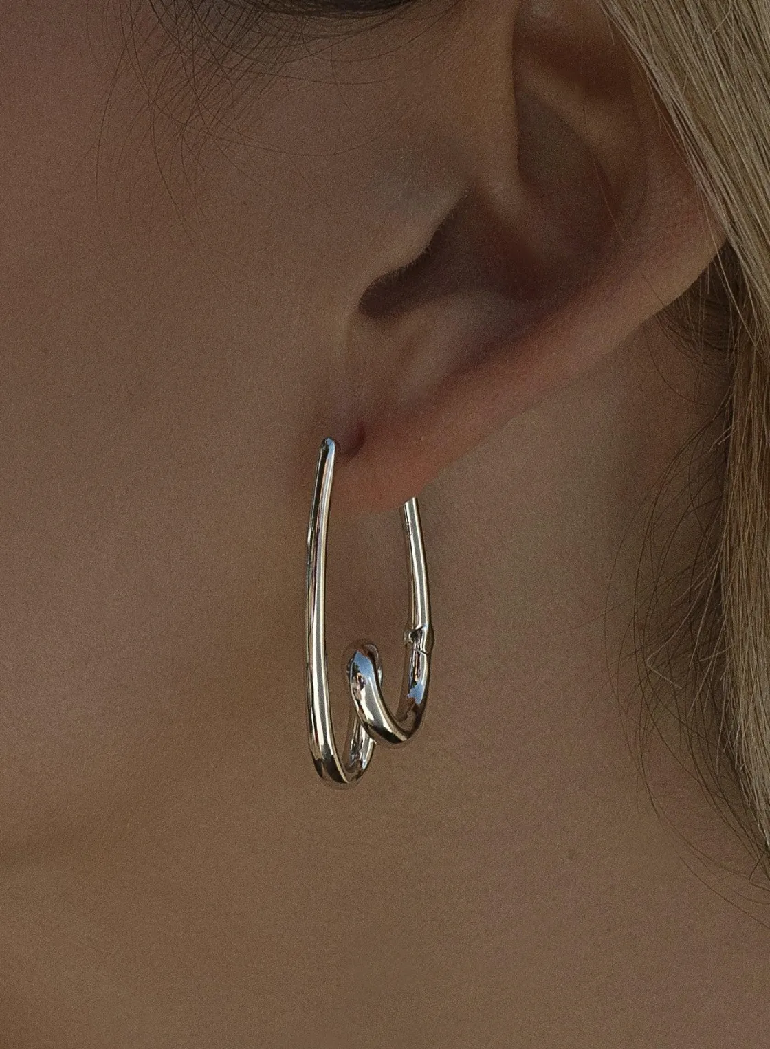 Pendientes Originales | LINEARGENT Pendientes originales de plata diseño de tirabuzón