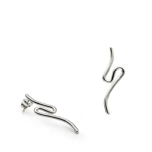 Pendientes Originales | LINEARGENT Pendientes originales de plata diseño fino irregular