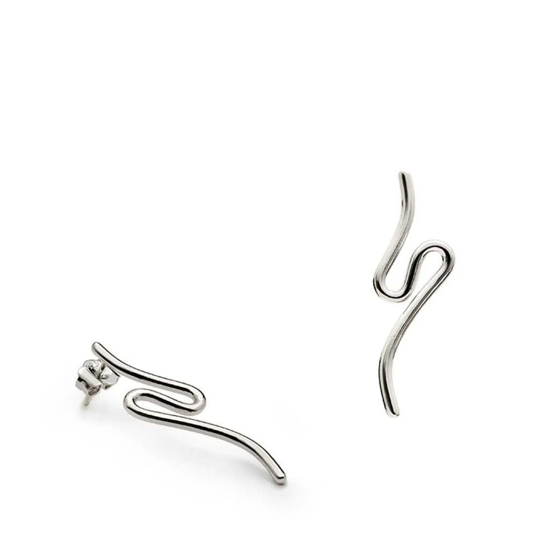 Pendientes Originales | LINEARGENT Pendientes originales de plata diseño fino irregular