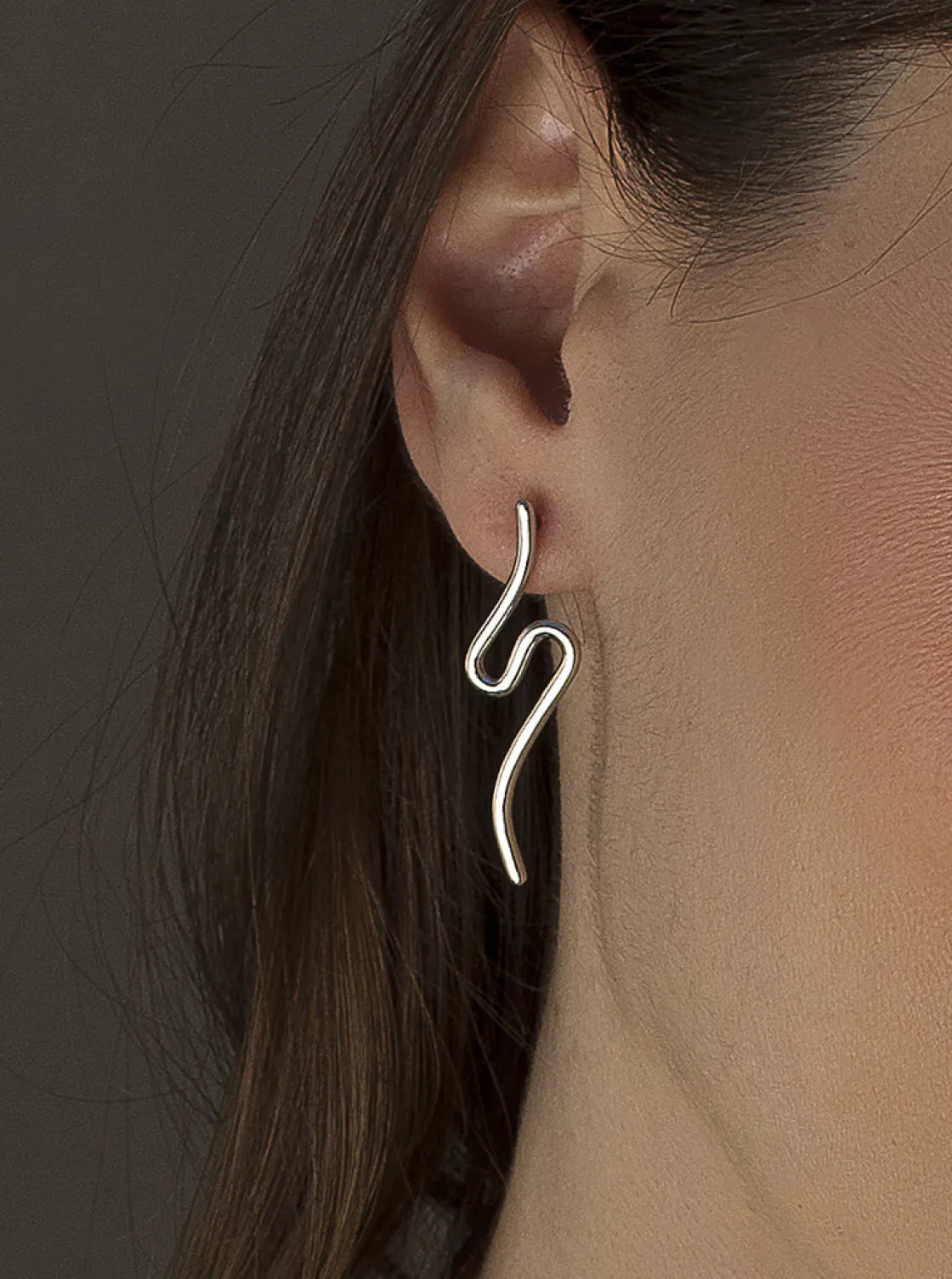 Pendientes Originales | LINEARGENT Pendientes originales de plata diseño fino irregular