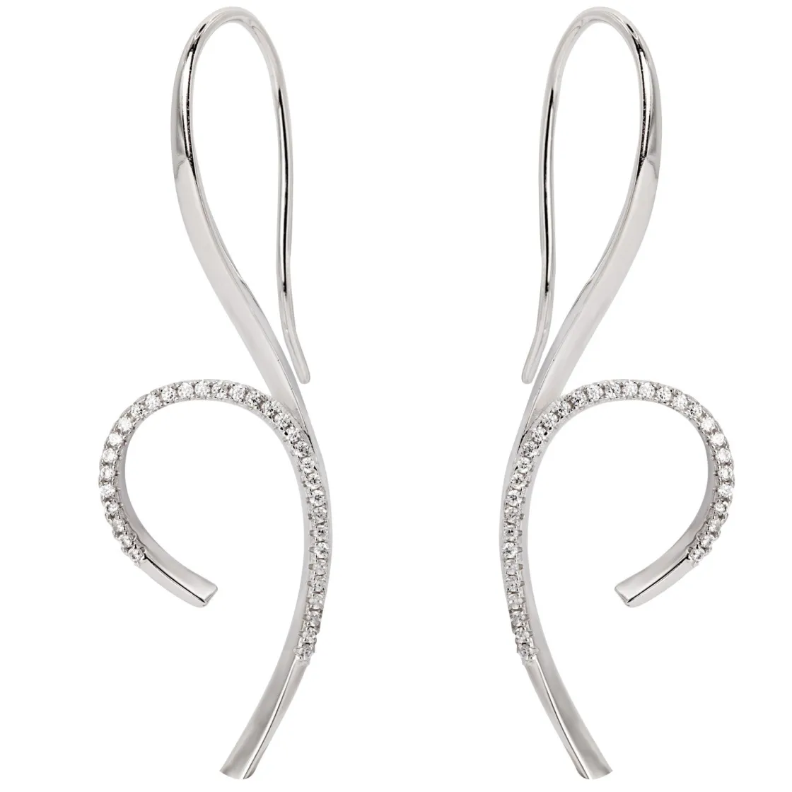 Pendientes Originales | Pendientes Largos | LINEARGENT Pendientes originales de plata diseño moderno curvado