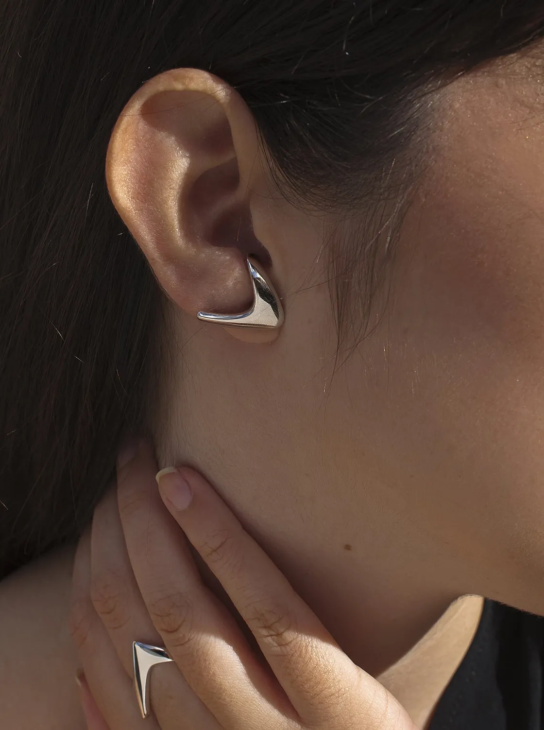 Pendientes Originales | LINEARGENT Pendientes originales de plata diseño punta triangular
