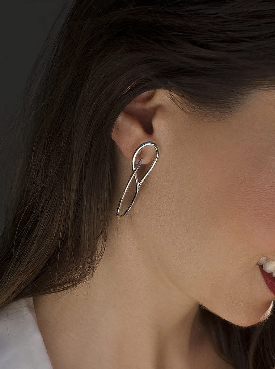 Pendientes Originales | LINEARGENT Pendientes originales de plata estilo curvilíneo