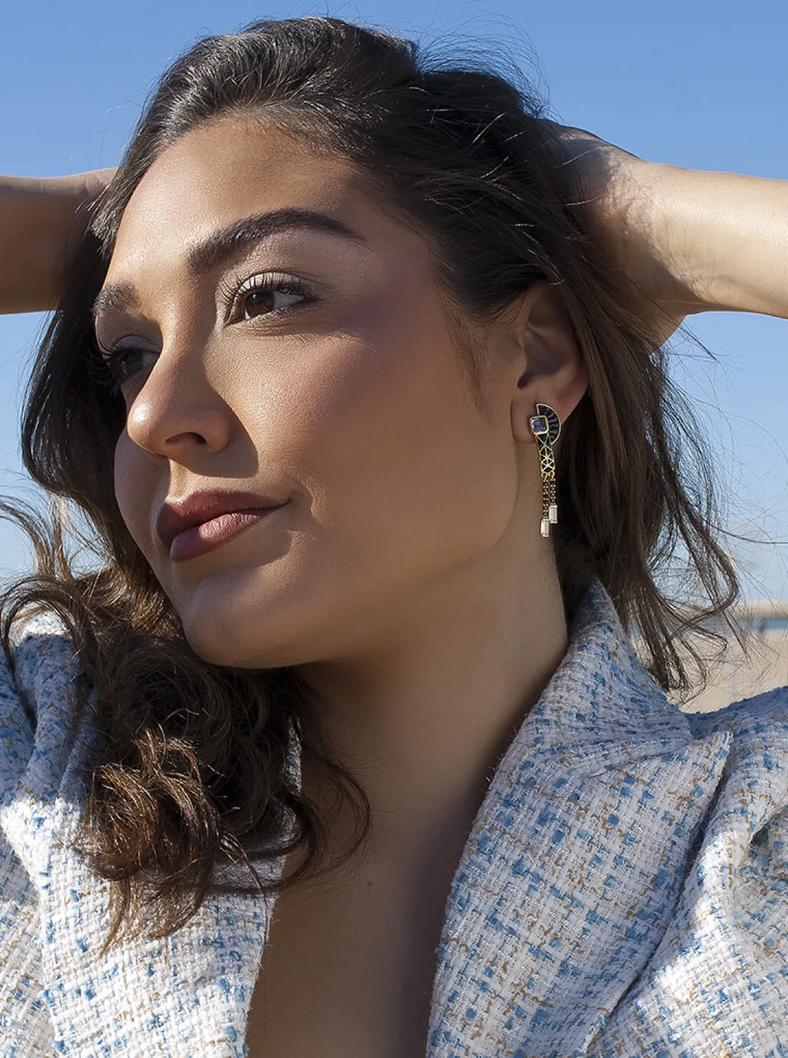 Pendientes Largos | LINEARGENT Pendientes originales de plata estilo étnico