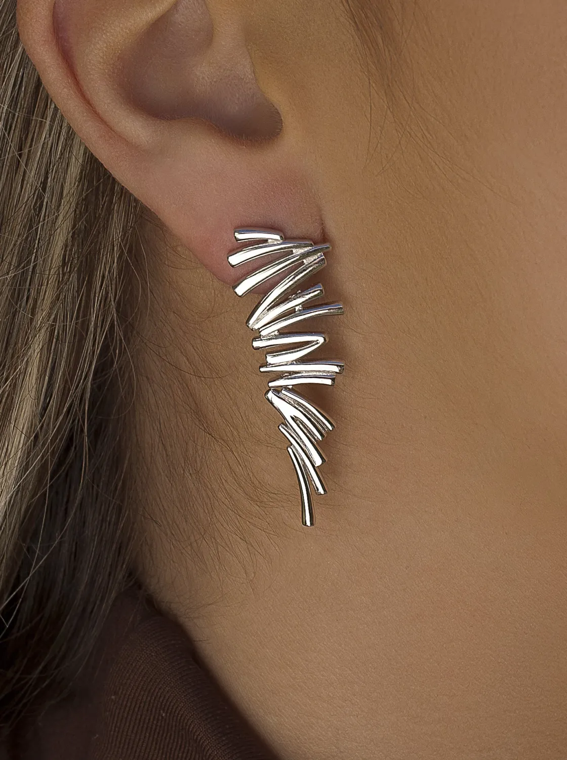Pendientes Originales | Pendientes Largos | LINEARGENT Pendientes originales diseño alado irregular