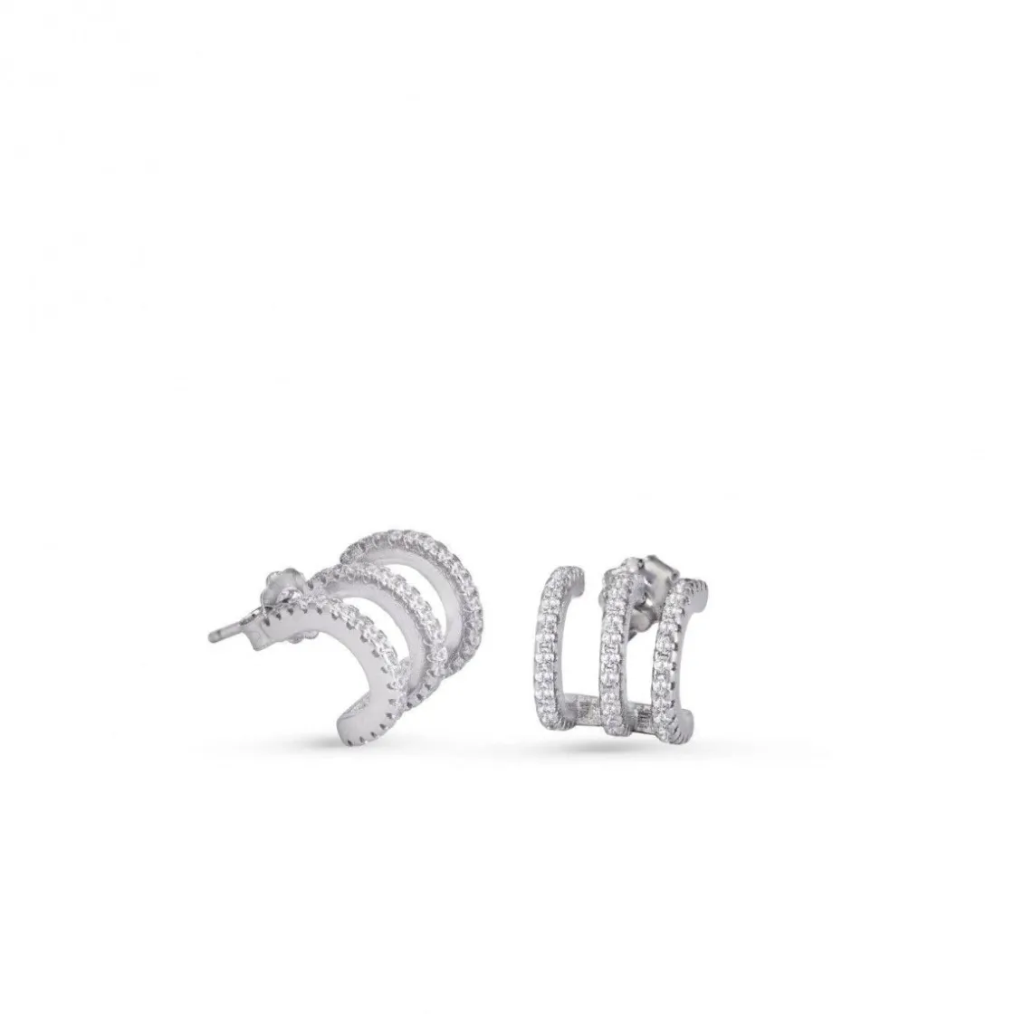 Pendientes Originales | LINEARGENT Pendientes originales diseño carril curvo de circonitas