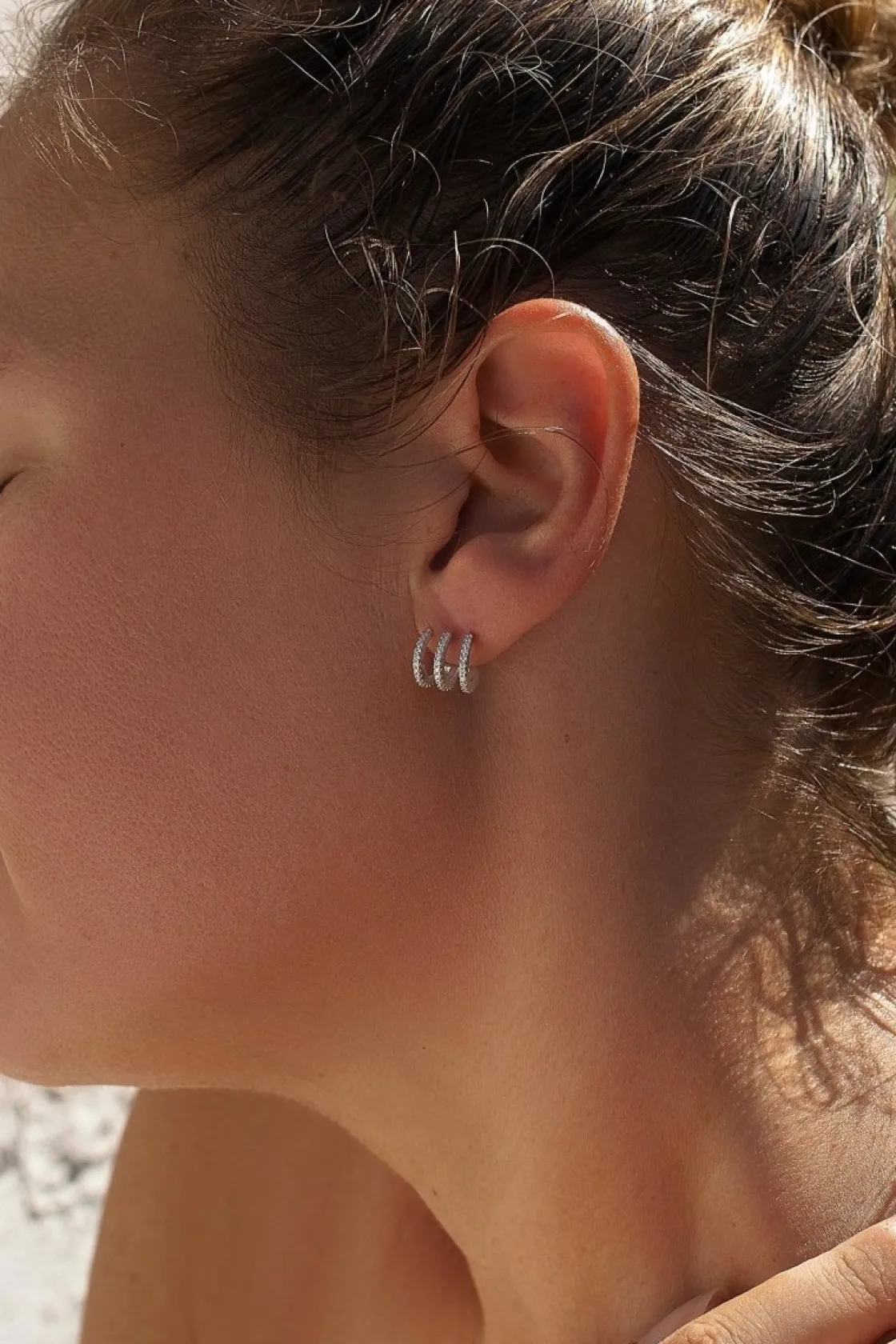 Pendientes Originales | LINEARGENT Pendientes originales diseño carril curvo de circonitas