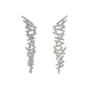 Pendientes Largos | LINEARGENT Pendientes originales diseño chaos con circonitas