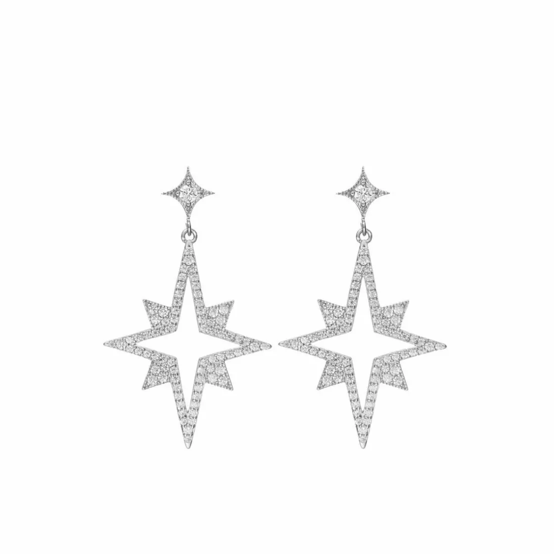 Pendientes Originales | Pendientes Largos | LINEARGENT Pendientes originales diseño de destello y estrella