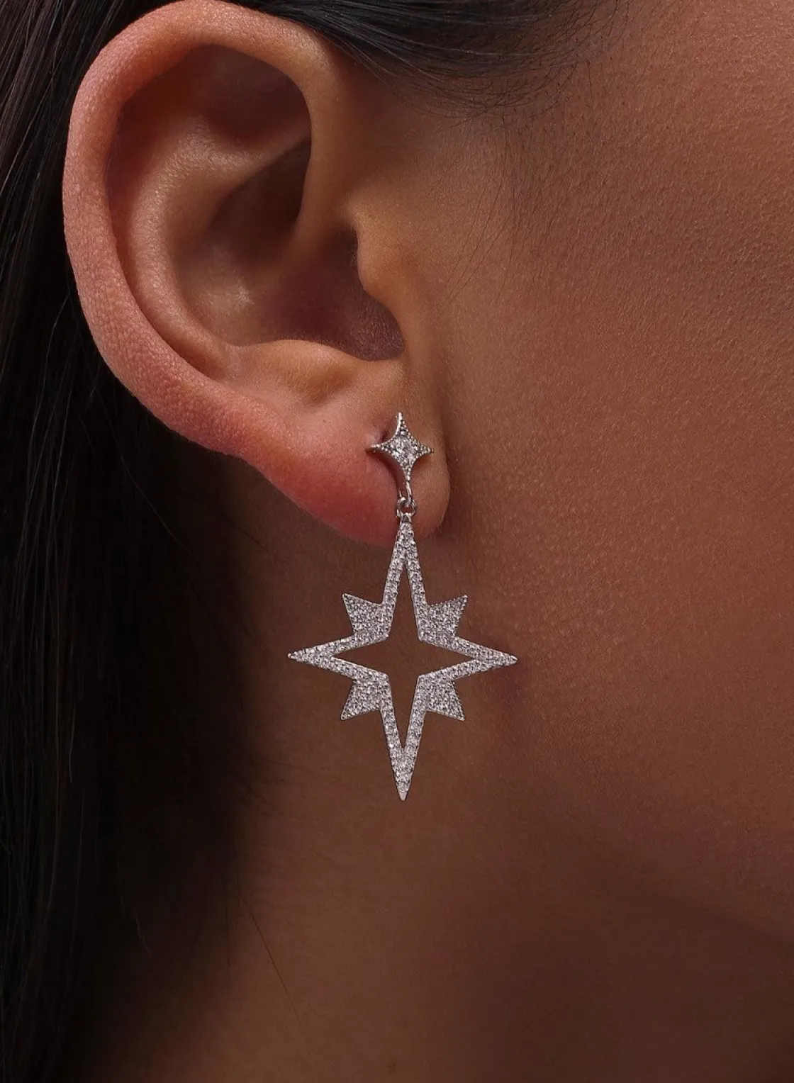 Pendientes Originales | Pendientes Largos | LINEARGENT Pendientes originales diseño de destello y estrella