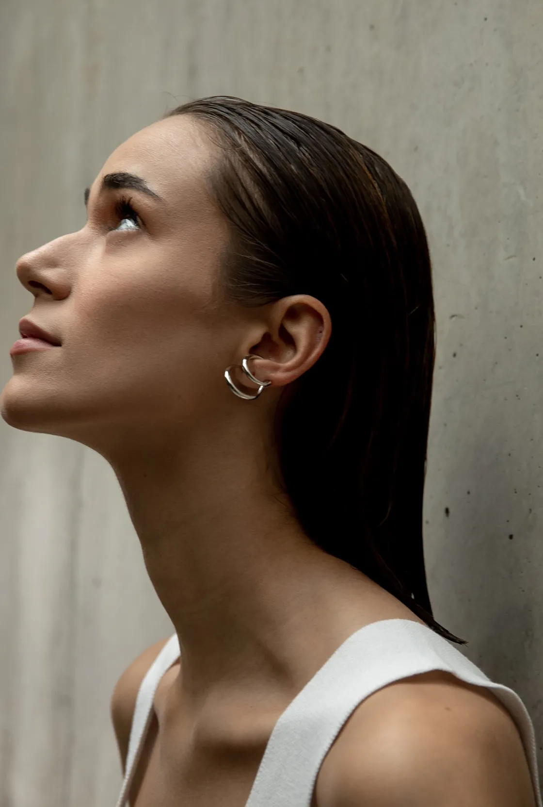 Pendientes Originales | LINEARGENT Pendientes originales diseño de doble aro soporte antitrago