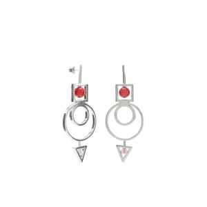 Pendientes Originales | Pendientes Largos | LINEARGENT Pendientes originales diseño de flecha y círculos