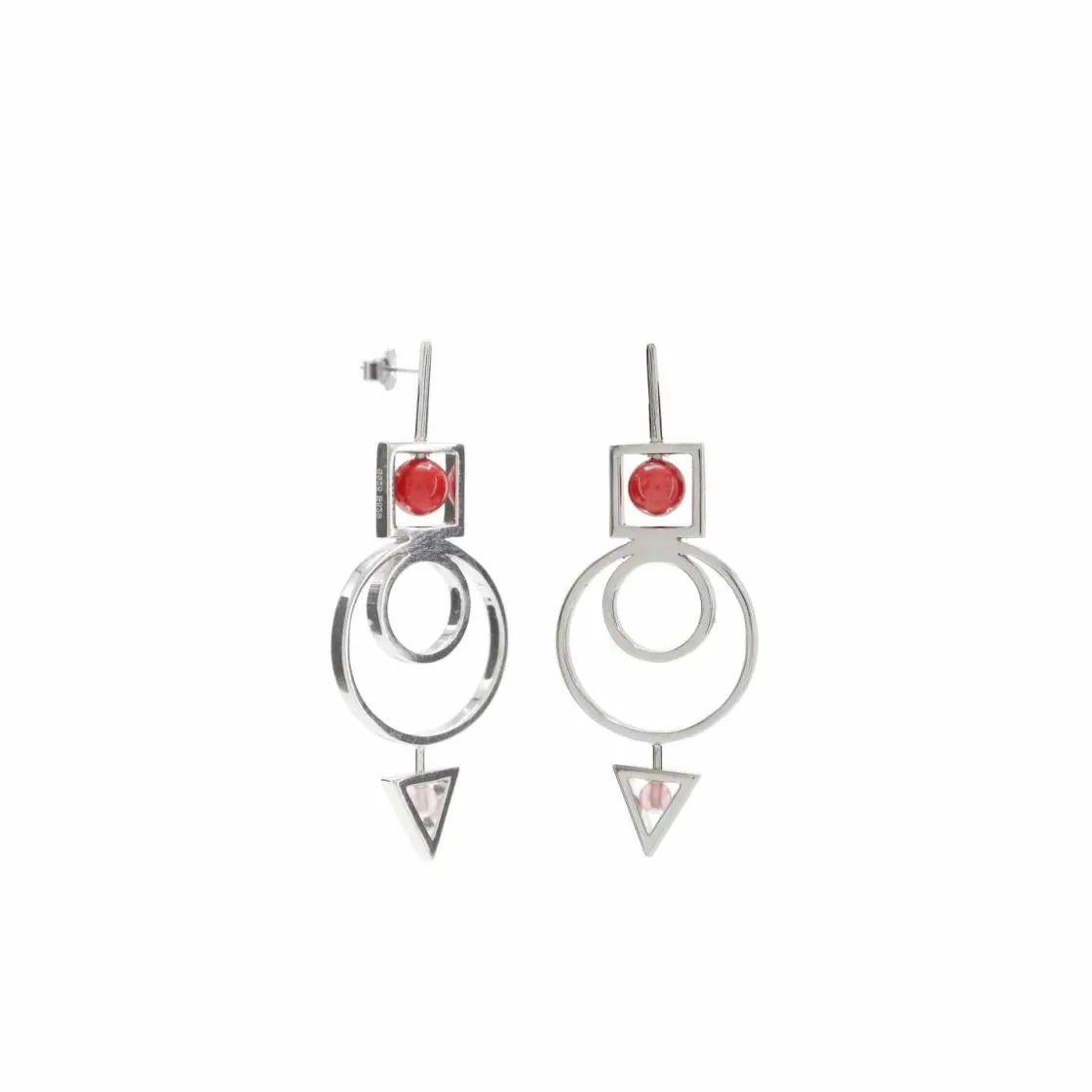 Pendientes Originales | Pendientes Largos | LINEARGENT Pendientes originales diseño de flecha y círculos
