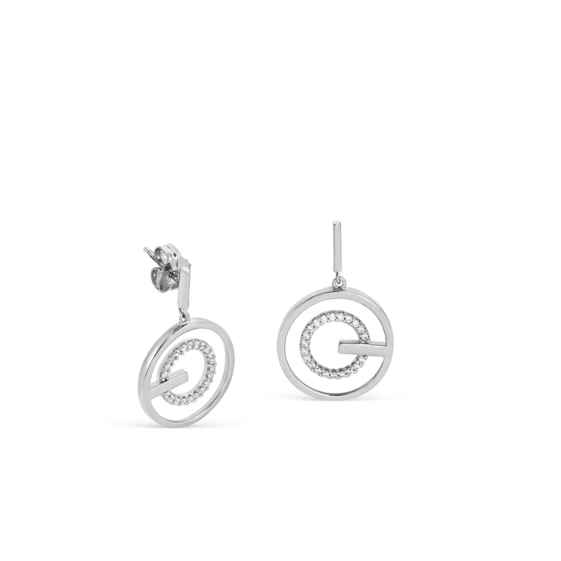 Pendientes Bicolor | LINEARGENT Pendientes originales diseño doble aro bañados en oro rosa