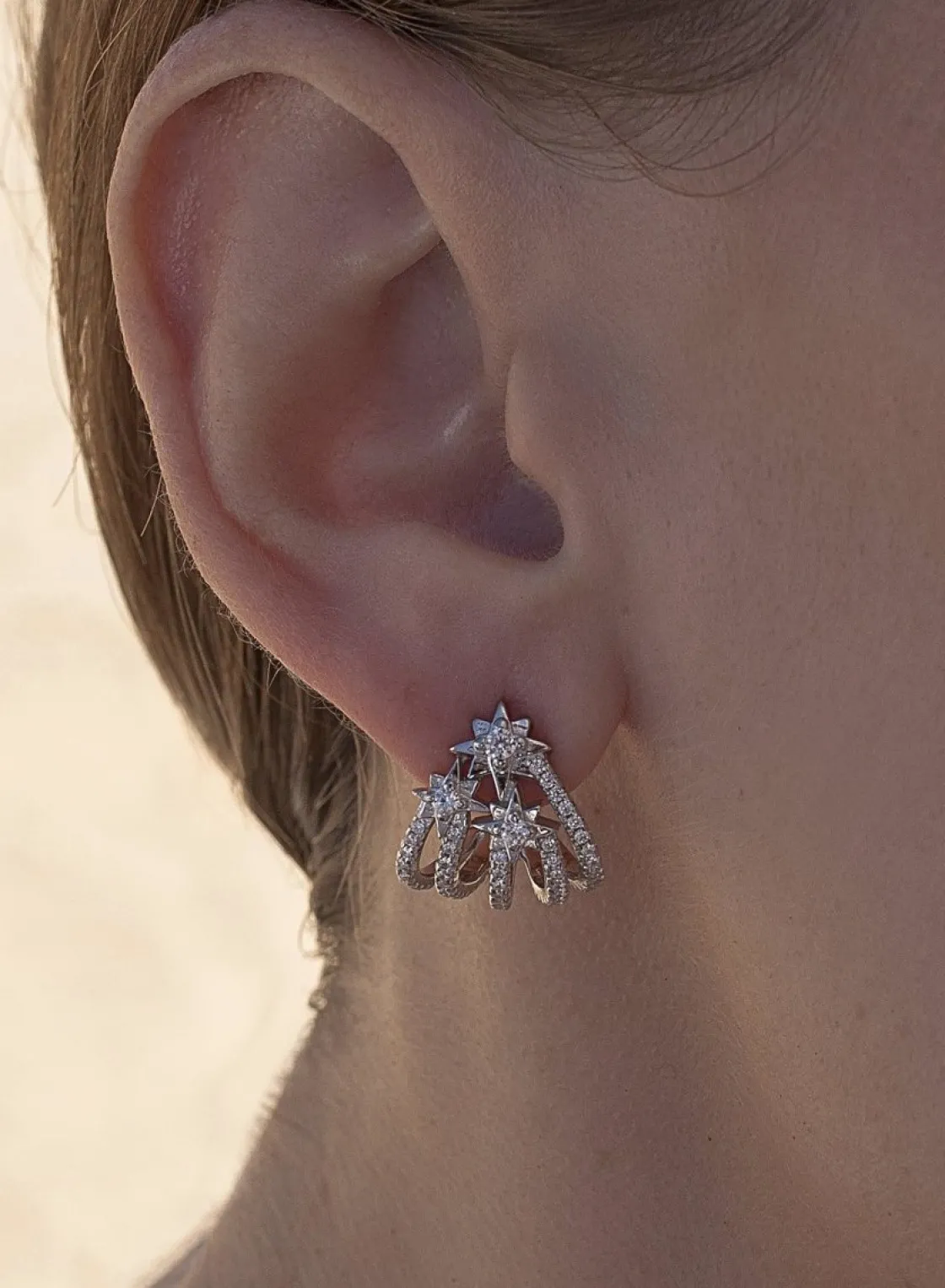 Pendientes Trepadores | LINEARGENT Pendientes originales diseño garras con carriles de circonitas