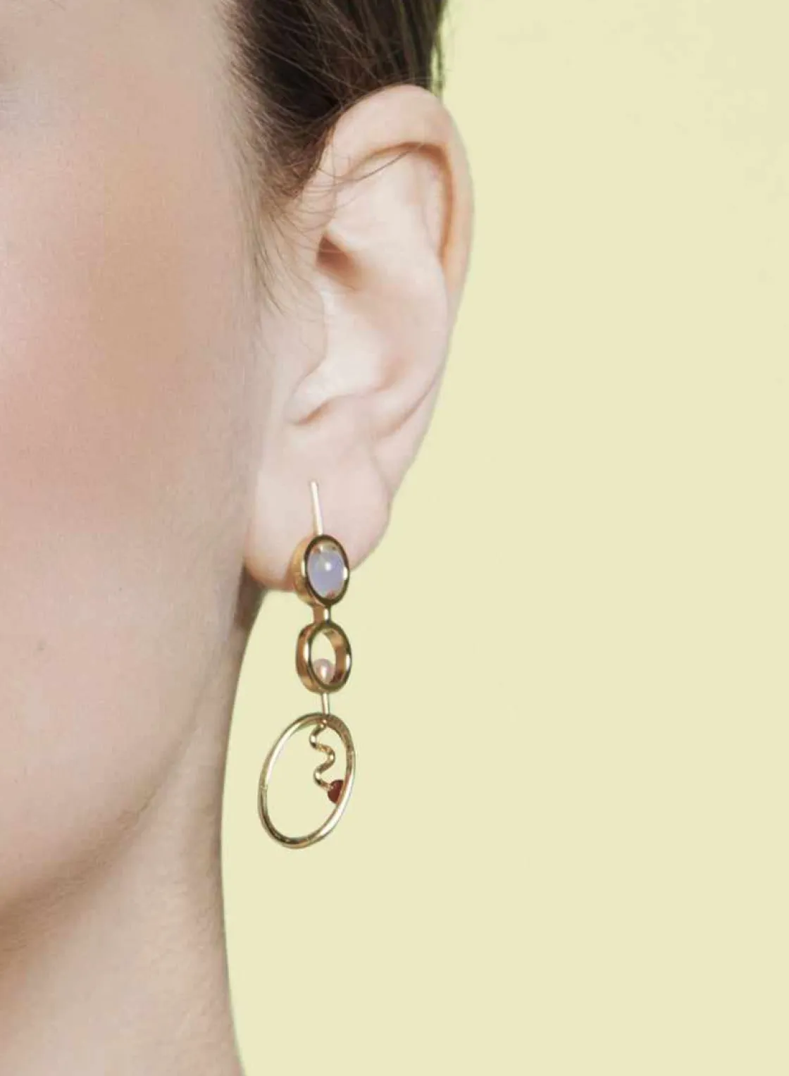 Pendientes Originales | Pendientes Largos | LINEARGENT Pendientes originales diseño móvil con cuarzos adamantinos