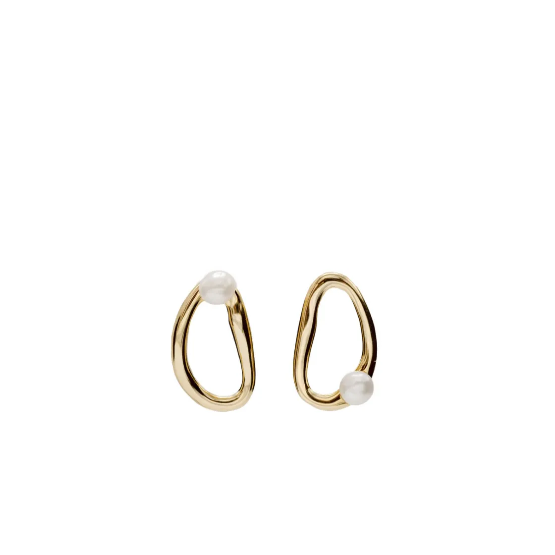 Pendientes Originales | Pendientes Perlas | LINEARGENT Pendientes originales diseño ovalado con mini perla