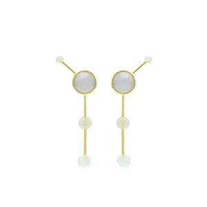 Pendientes Originales | LINEARGENT Pendientes originales diseño palillo con cuarzos adamantinos