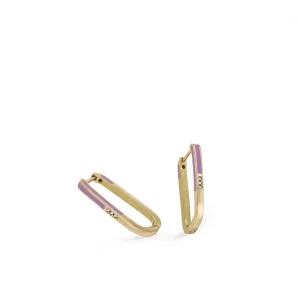 Pendientes Originales | LINEARGENT Pendientes originales diseño rectangular con esmalte lila