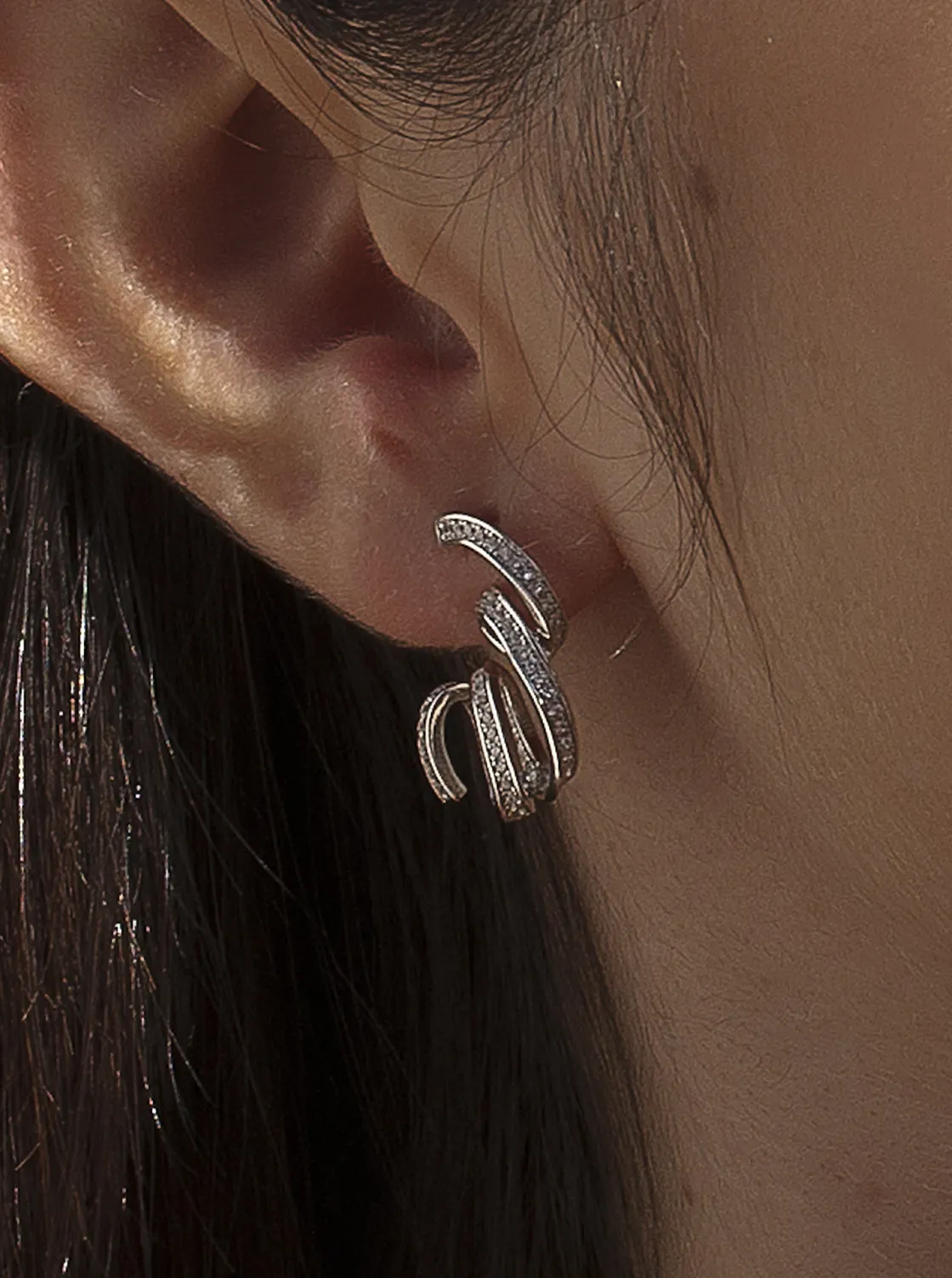 Pendientes Originales | LINEARGENT Pendientes originales diseño serpentina con circonitas