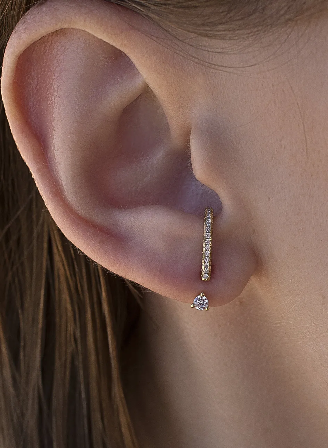 Pendientes Originales | LINEARGENT Pendientes originales diseño up & down con circonitas