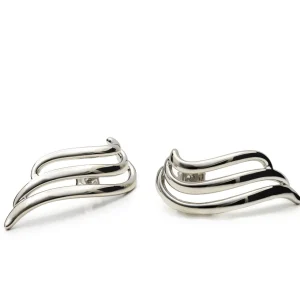 Pendientes Originales | LINEARGENT Pendientes originales en plata con un diseño fluido