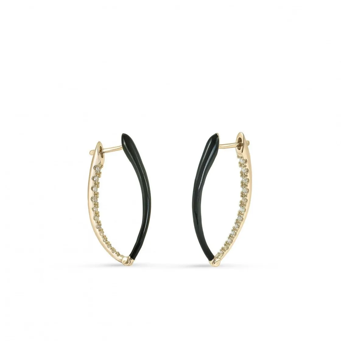 Pendientes Originales | LINEARGENT Pendientes originales en plata esmalte negro