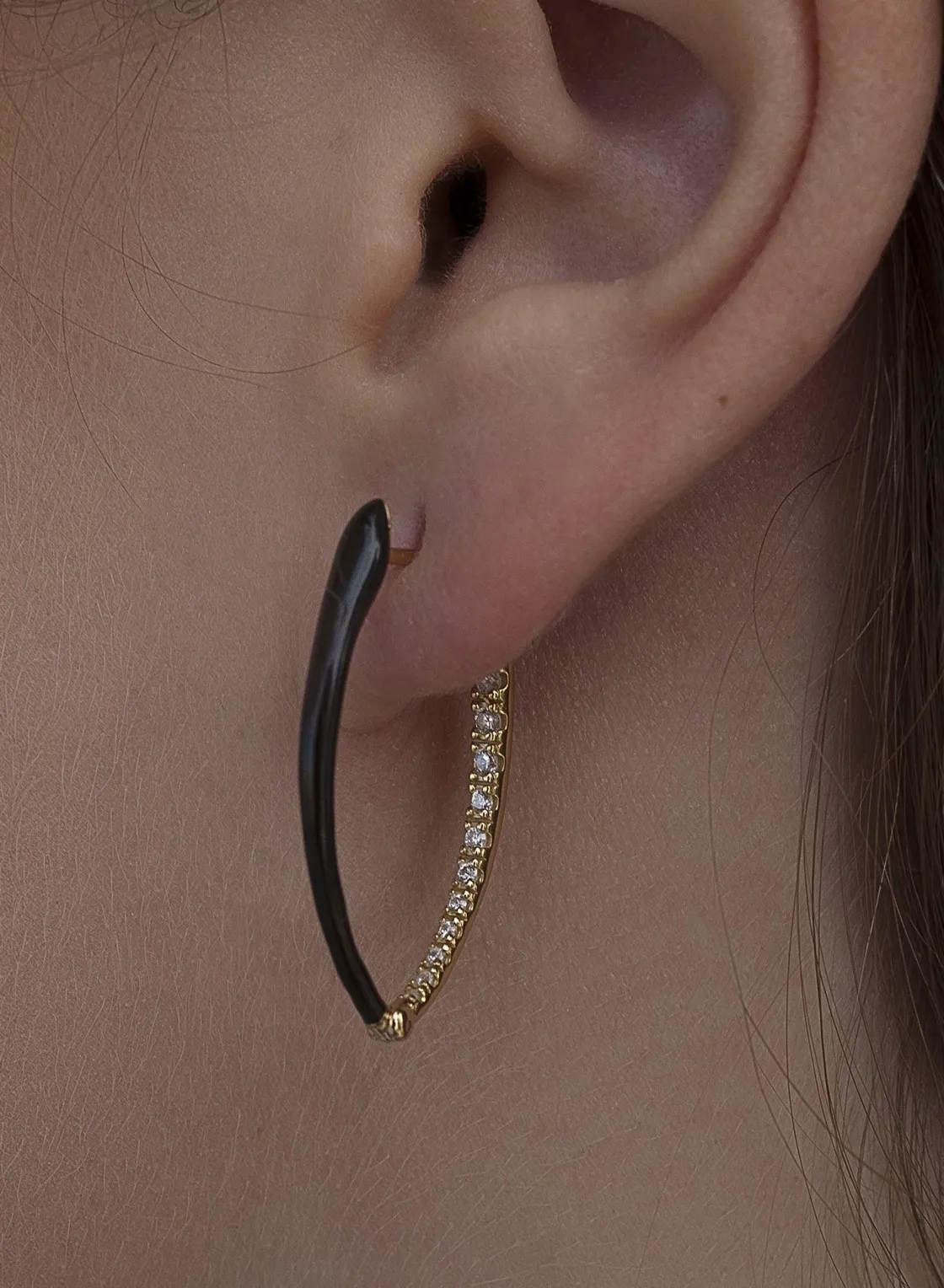 Pendientes Originales | LINEARGENT Pendientes originales en plata esmalte negro