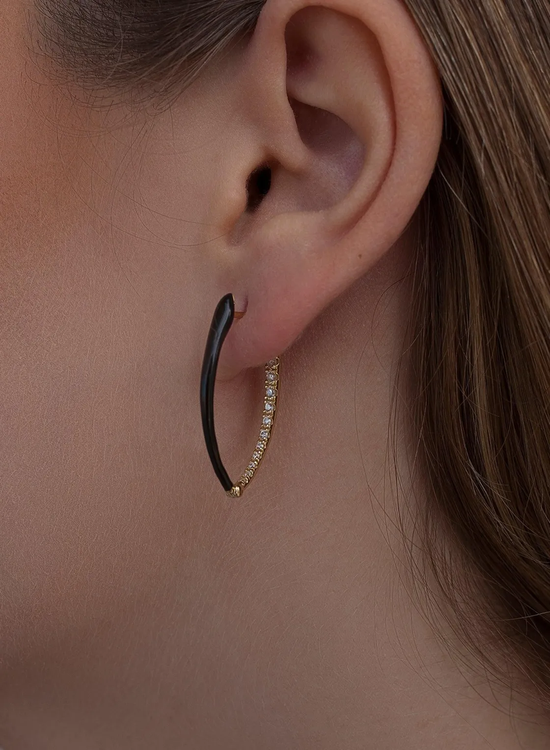 Pendientes Originales | LINEARGENT Pendientes originales en plata esmalte negro