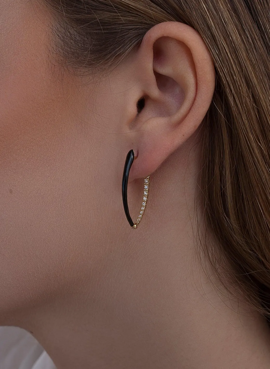 Pendientes Originales | LINEARGENT Pendientes originales en plata esmalte negro