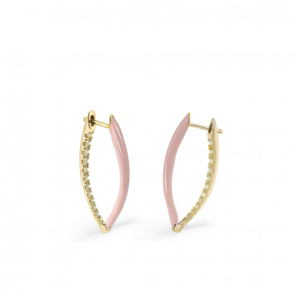 Pendientes Originales | LINEARGENT Pendientes originales en plata esmalte rosa