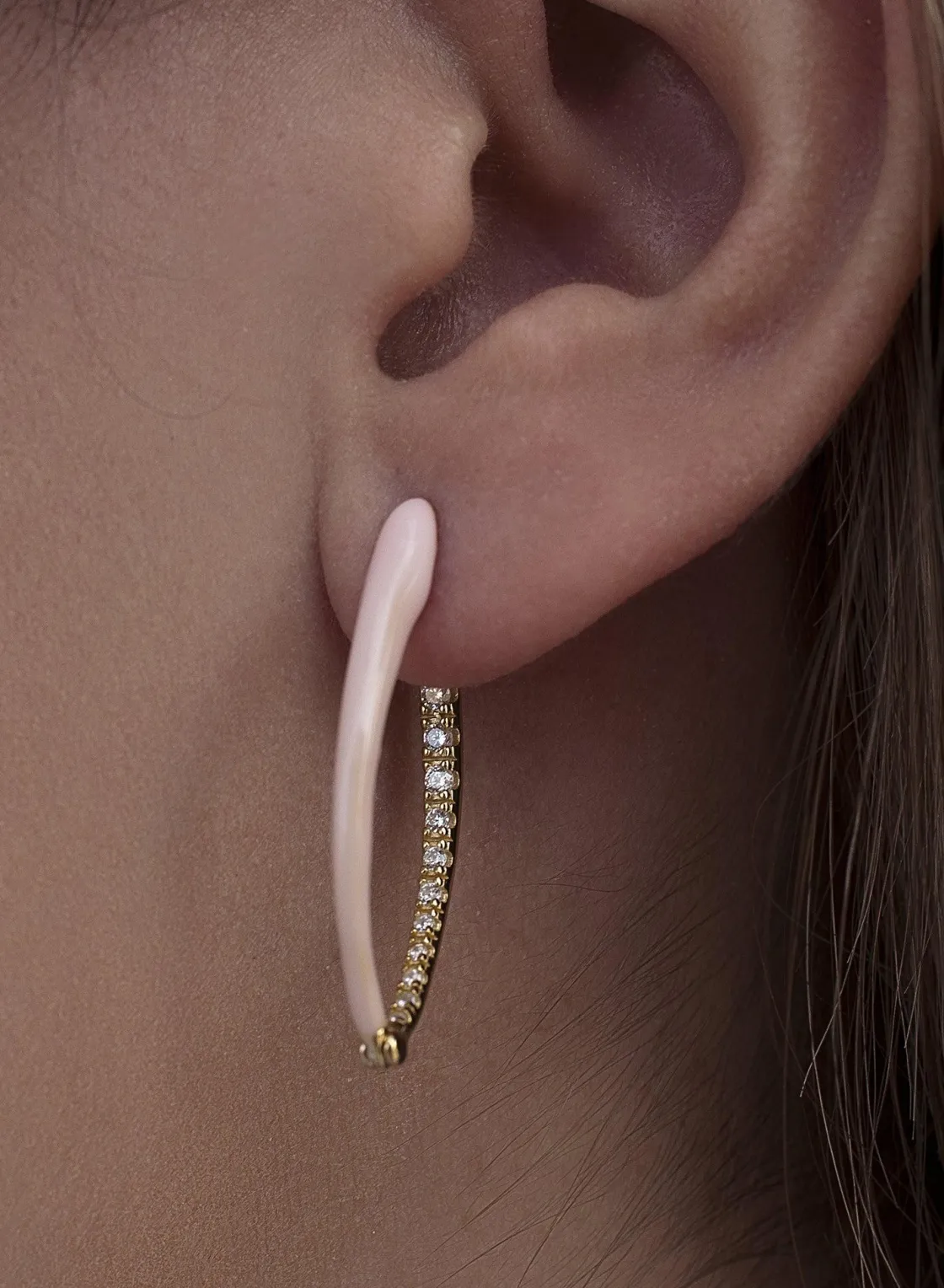 Pendientes Originales | LINEARGENT Pendientes originales en plata esmalte rosa