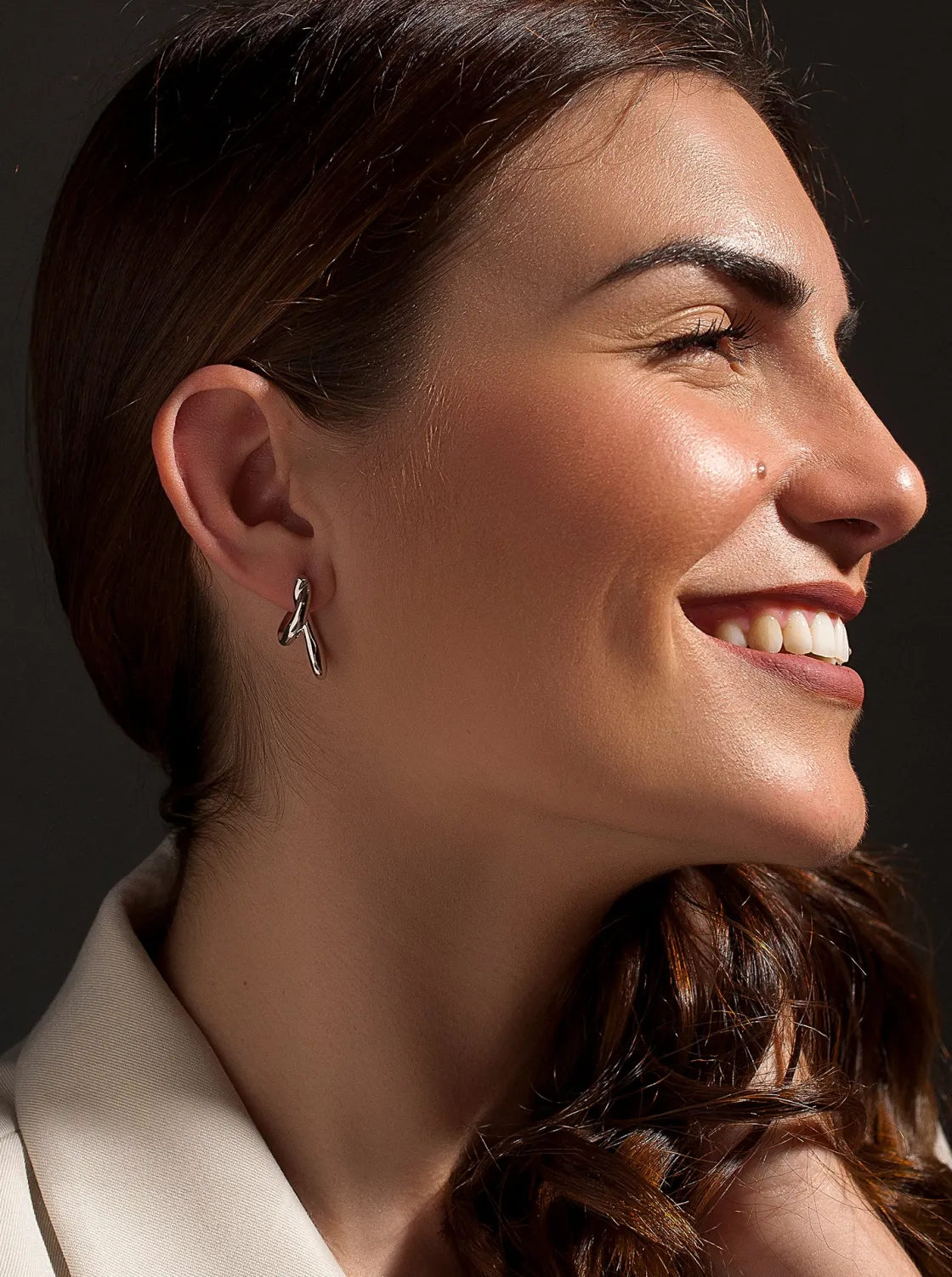 Pendientes Originales | LINEARGENT Pendientes originales en plata estilo aro entrelazado