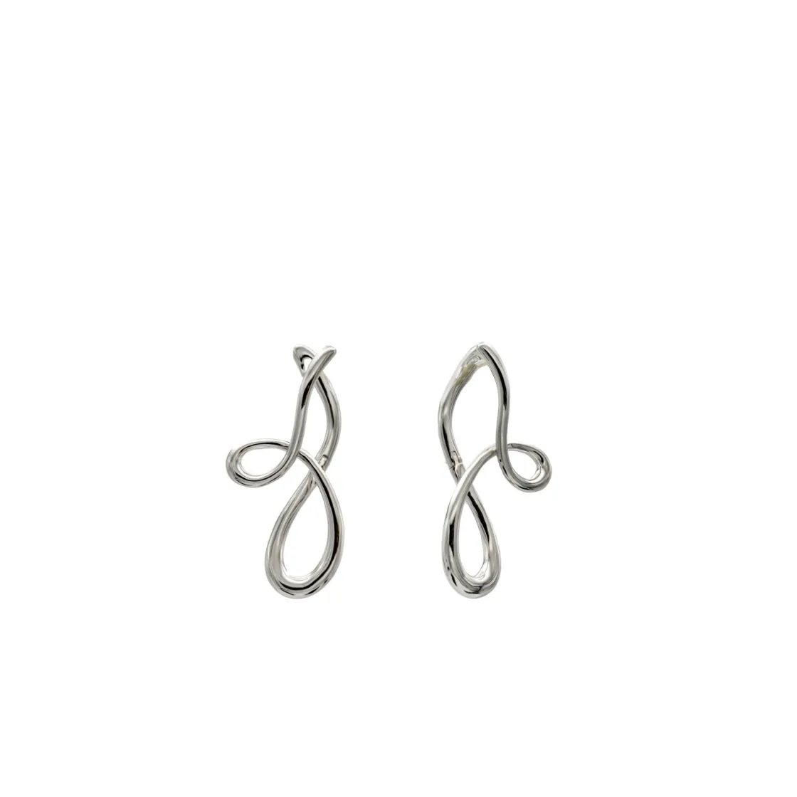 Pendientes Originales | LINEARGENT Pendientes originales en plata estilo liquido entrelazado