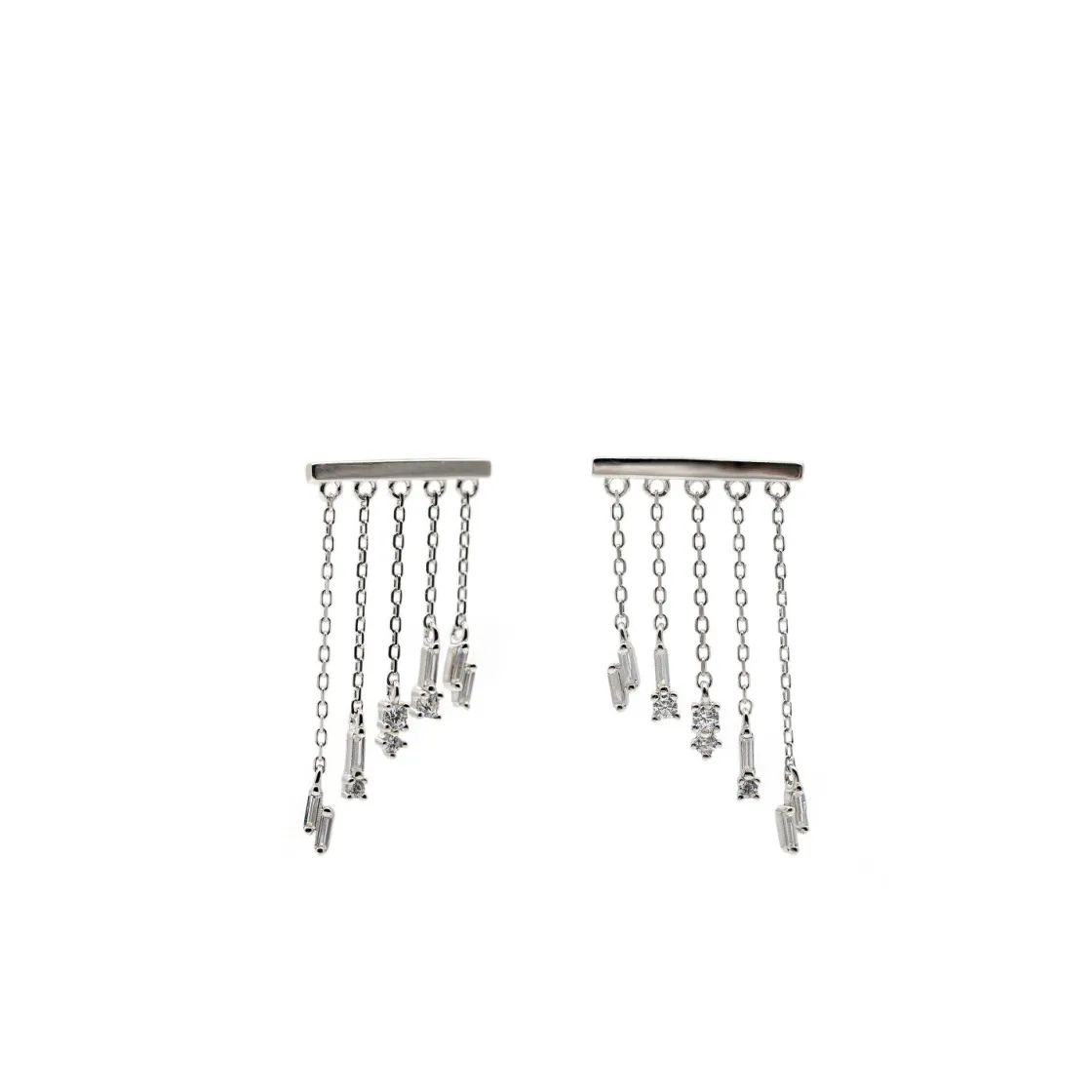 Pendientes Largos | LINEARGENT Pendientes originales estilo cortina con circonitas