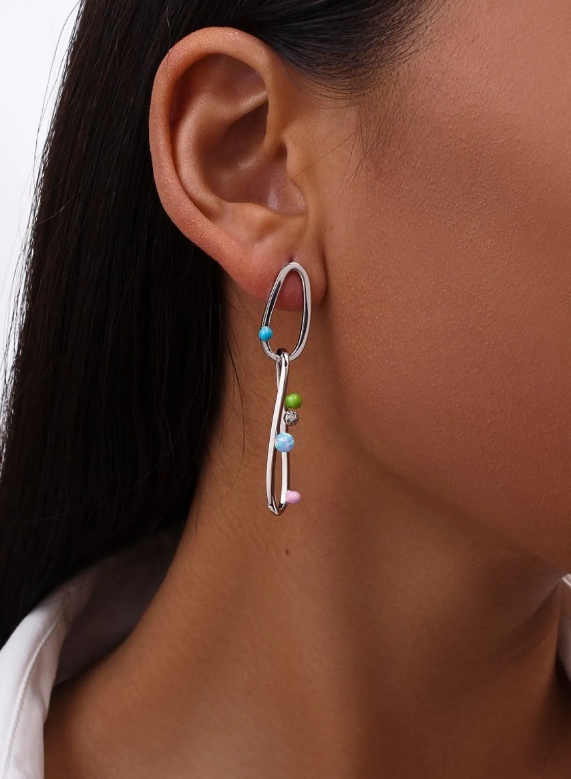 Pendientes Originales | LINEARGENT Pendientes originales pieza colgante con esmalte
