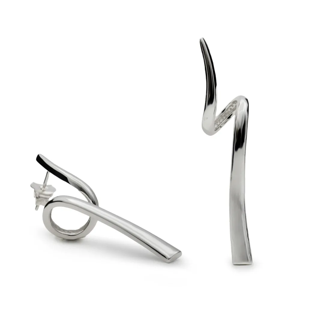 Pendientes Originales | LINEARGENT Pendientes originales plata con diseño tirabuzón