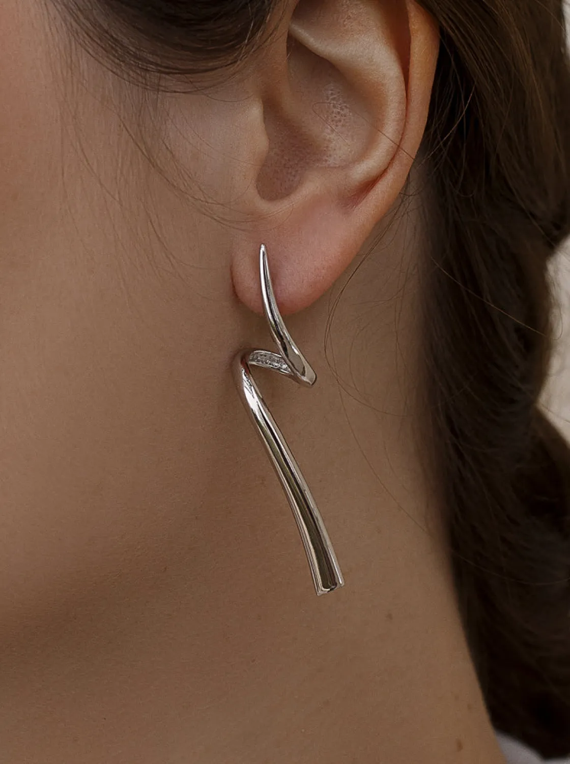 Pendientes Originales | LINEARGENT Pendientes originales plata con diseño tirabuzón