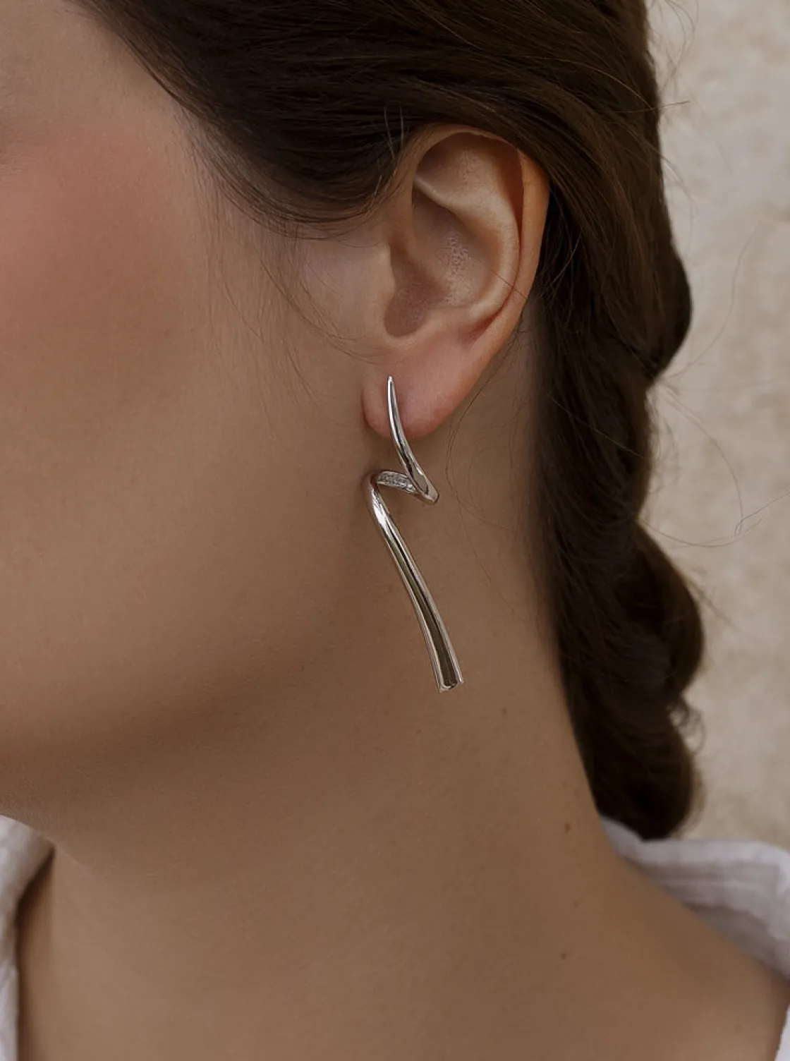 Pendientes Originales | LINEARGENT Pendientes originales plata con diseño tirabuzón