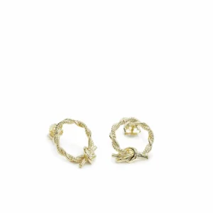 Pendientes Aro | LINEARGENT Pendientes originales plata estilo aro entrelazados con nudo