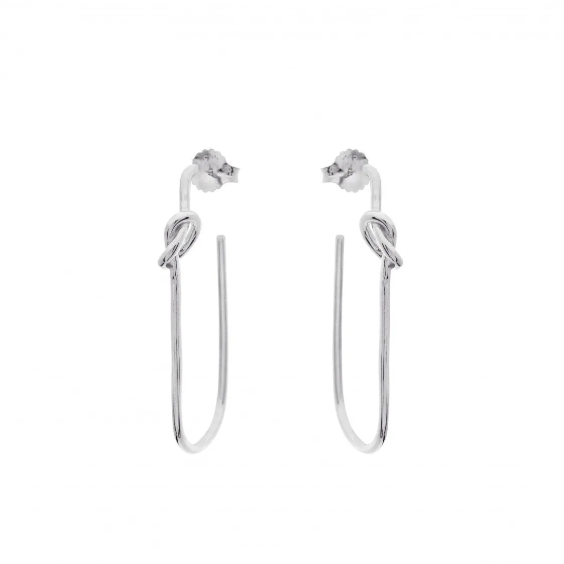 Pendientes Originales | LINEARGENT Pendientes originales plata largos con diseño de nudo