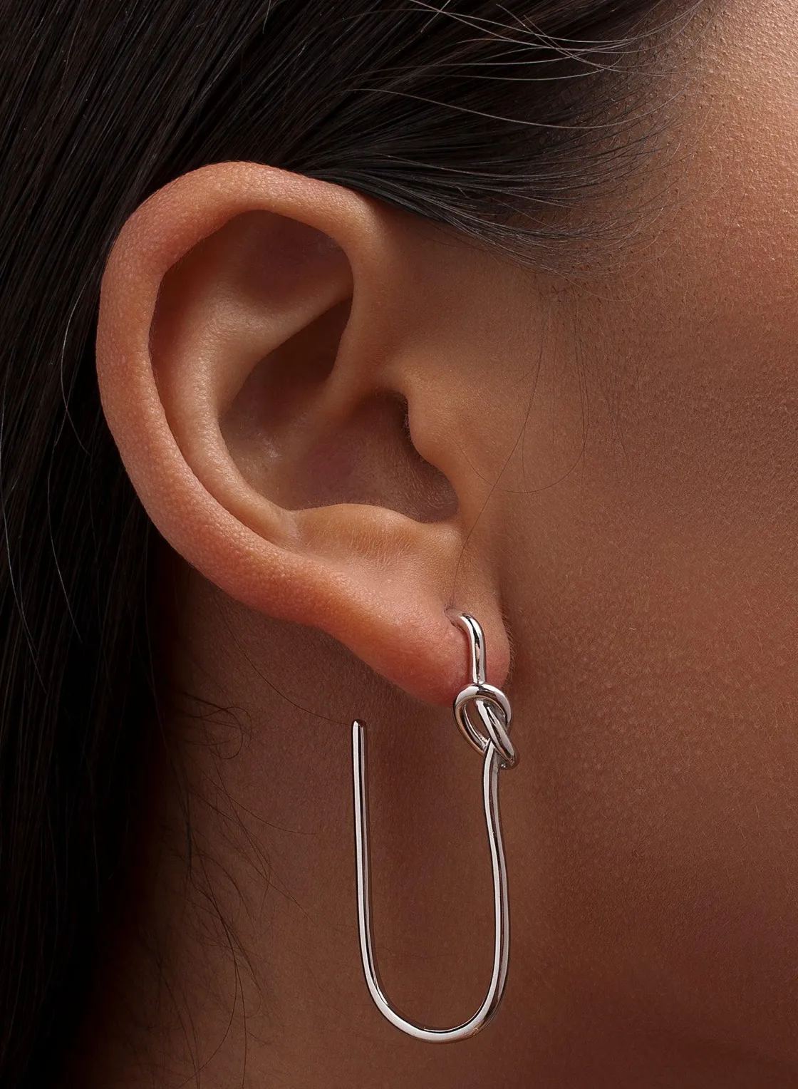 Pendientes Originales | LINEARGENT Pendientes originales plata largos con diseño de nudo