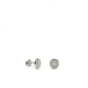 Pendientes Pequeños | LINEARGENT Pendientes pequeños brillantes diseño de hebilla redonda