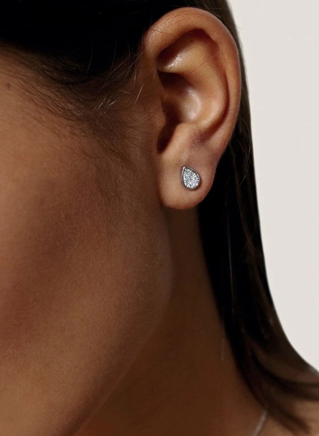 Pendientes Pequeños | LINEARGENT Pendientes pequeños brillantes plata motivo gota
