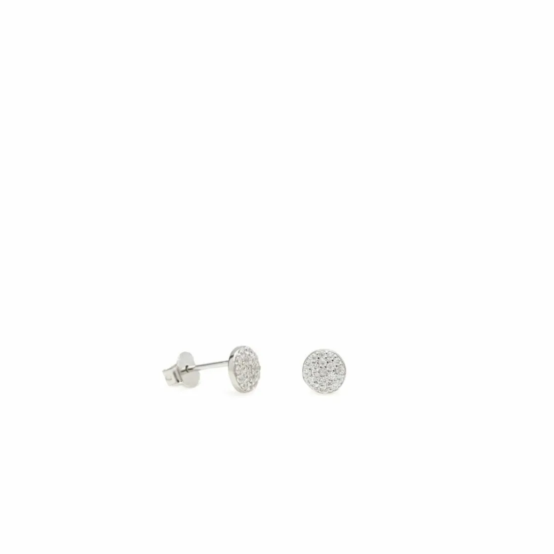Pendientes Pequeños | LINEARGENT Pendientes pequeños brillantes plata motivo mini círculo