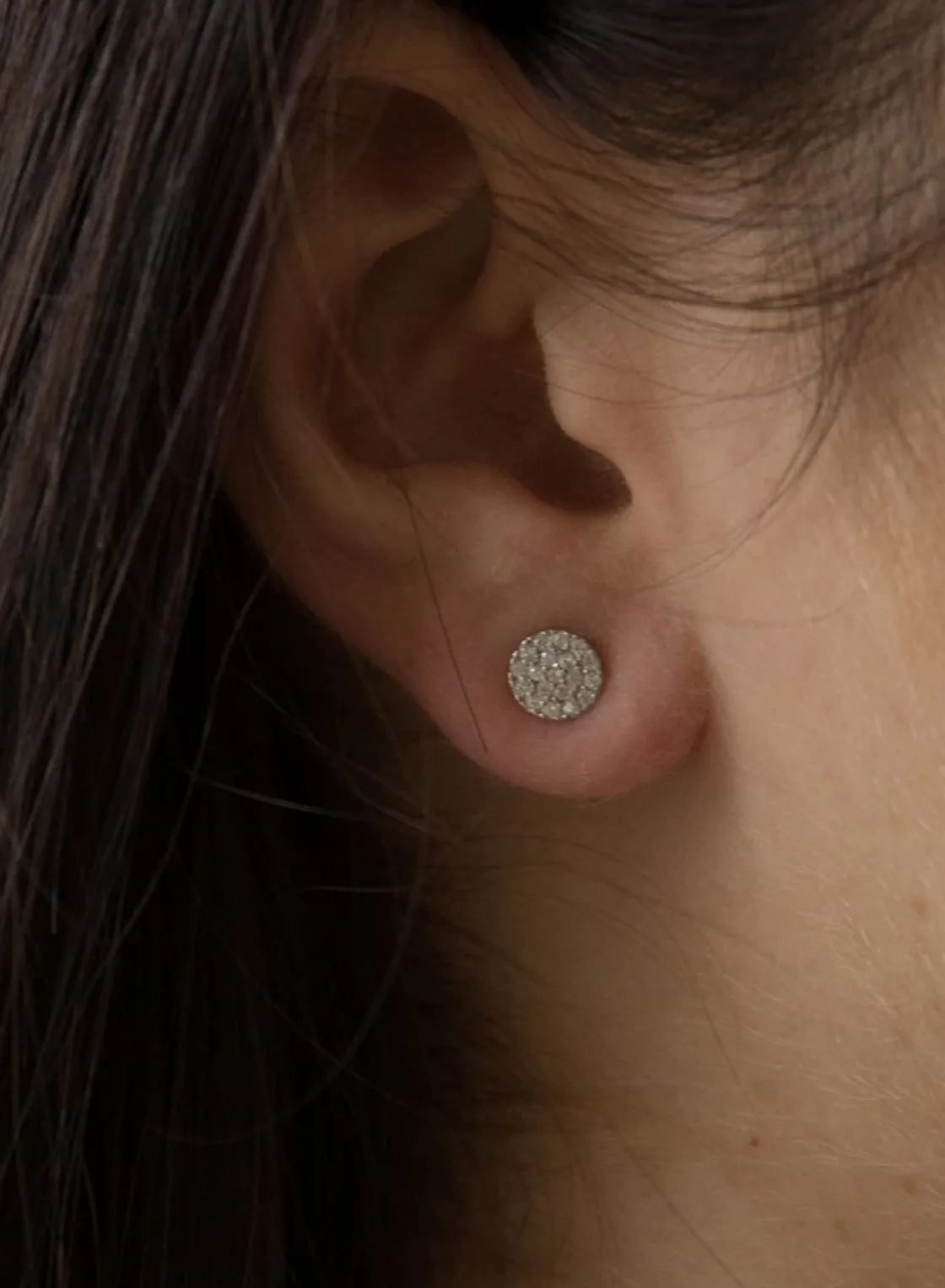 Pendientes Pequeños | LINEARGENT Pendientes pequeños brillantes plata motivo mini círculo