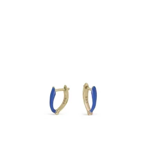 Pendientes Originales | LINEARGENT Pendientes pequeños de plata diseño esmalte azul